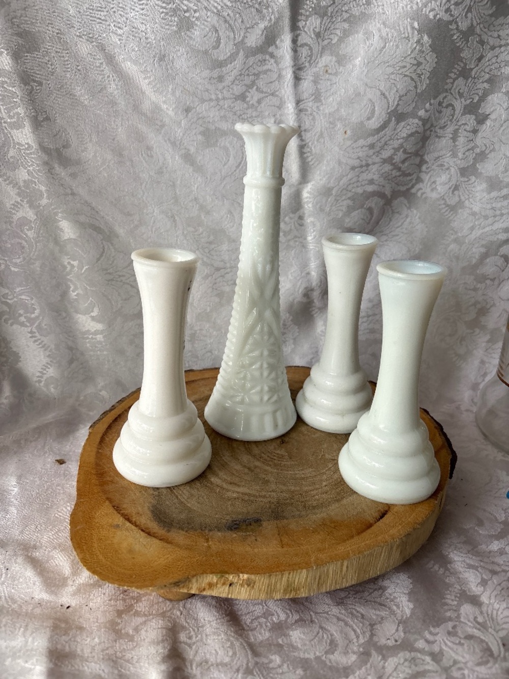 milk glass vase bundle